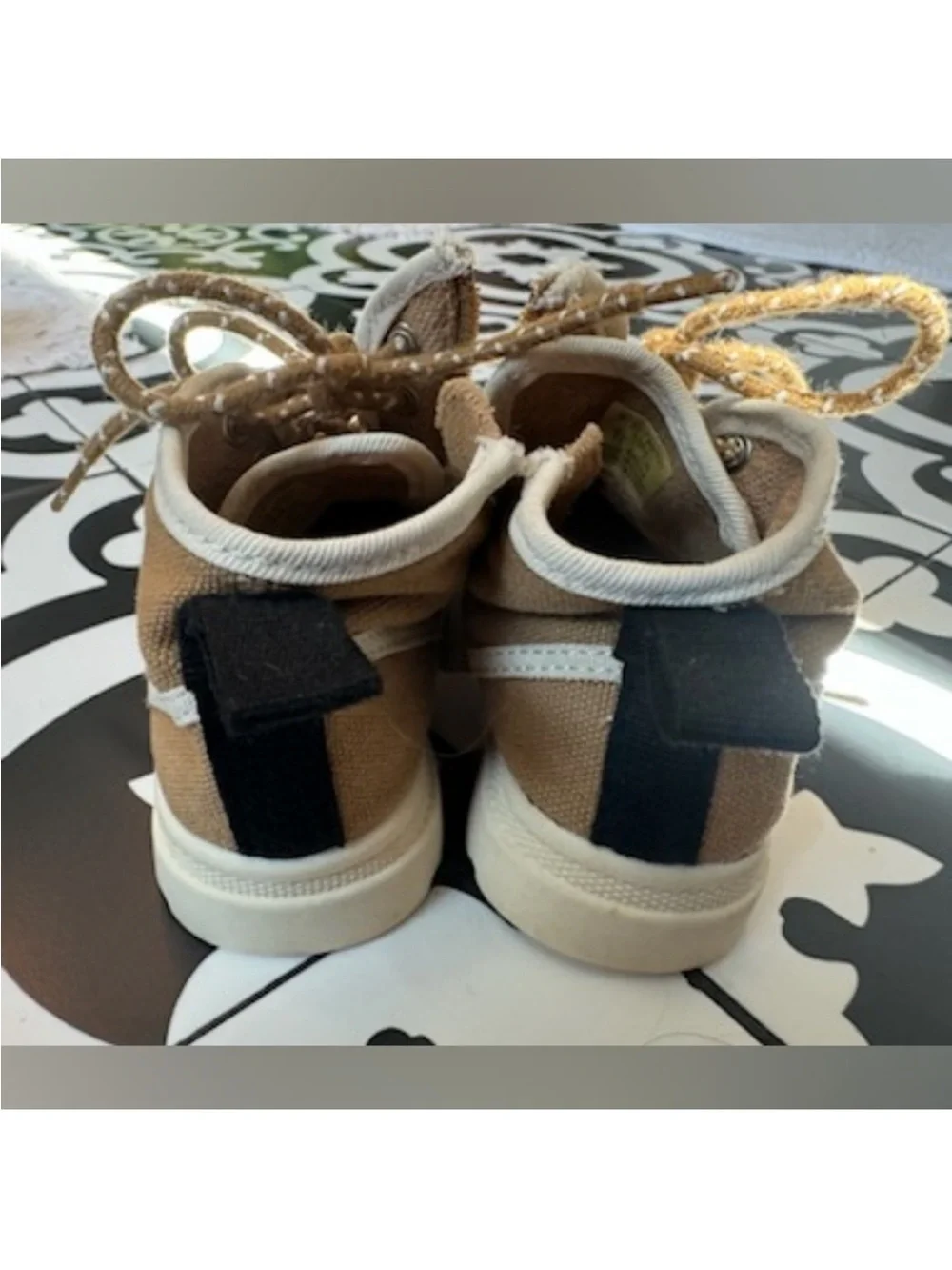 ZARA Toddler/Baby Shoes Khaki Brown Canvas Zip-Up Sneakers EU 21 / US 5.5